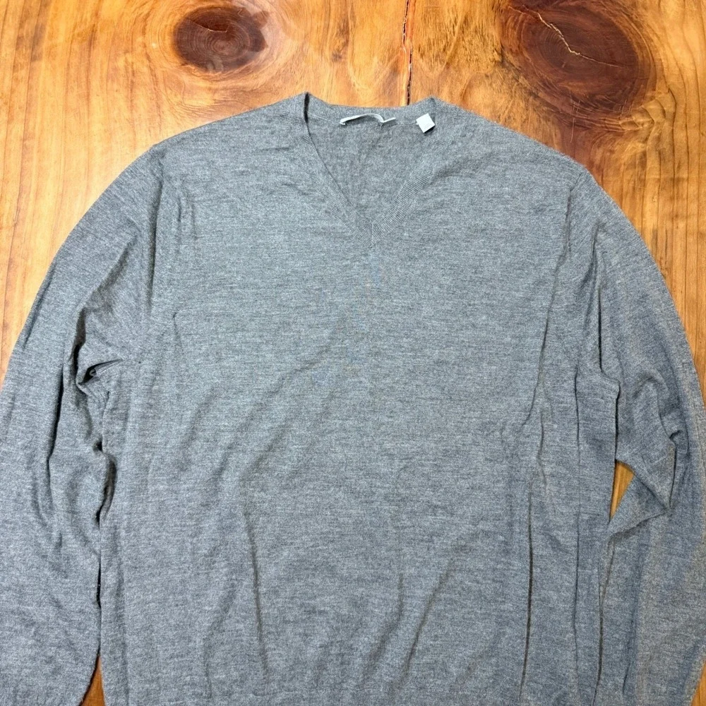 Men's VINCE. V-neck 100% Cashmere Sweater XL Knit L/S Business Designer V3-18